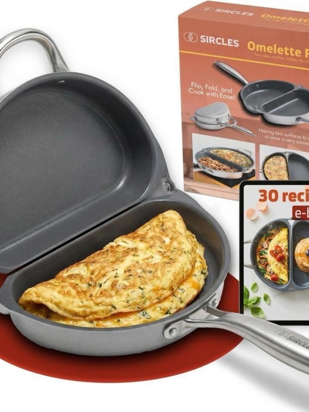 SIRCLES Omelette Pan Double Sided Non Stick Omelette Mak